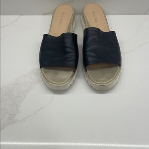 Ron White Black Leather Mules